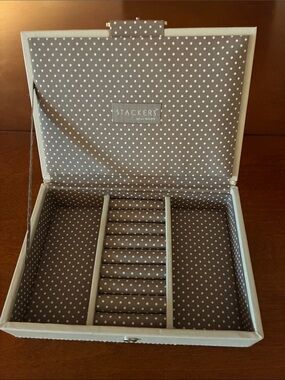 Stackers Taupe Polka Dot Jewelry Organizer Box